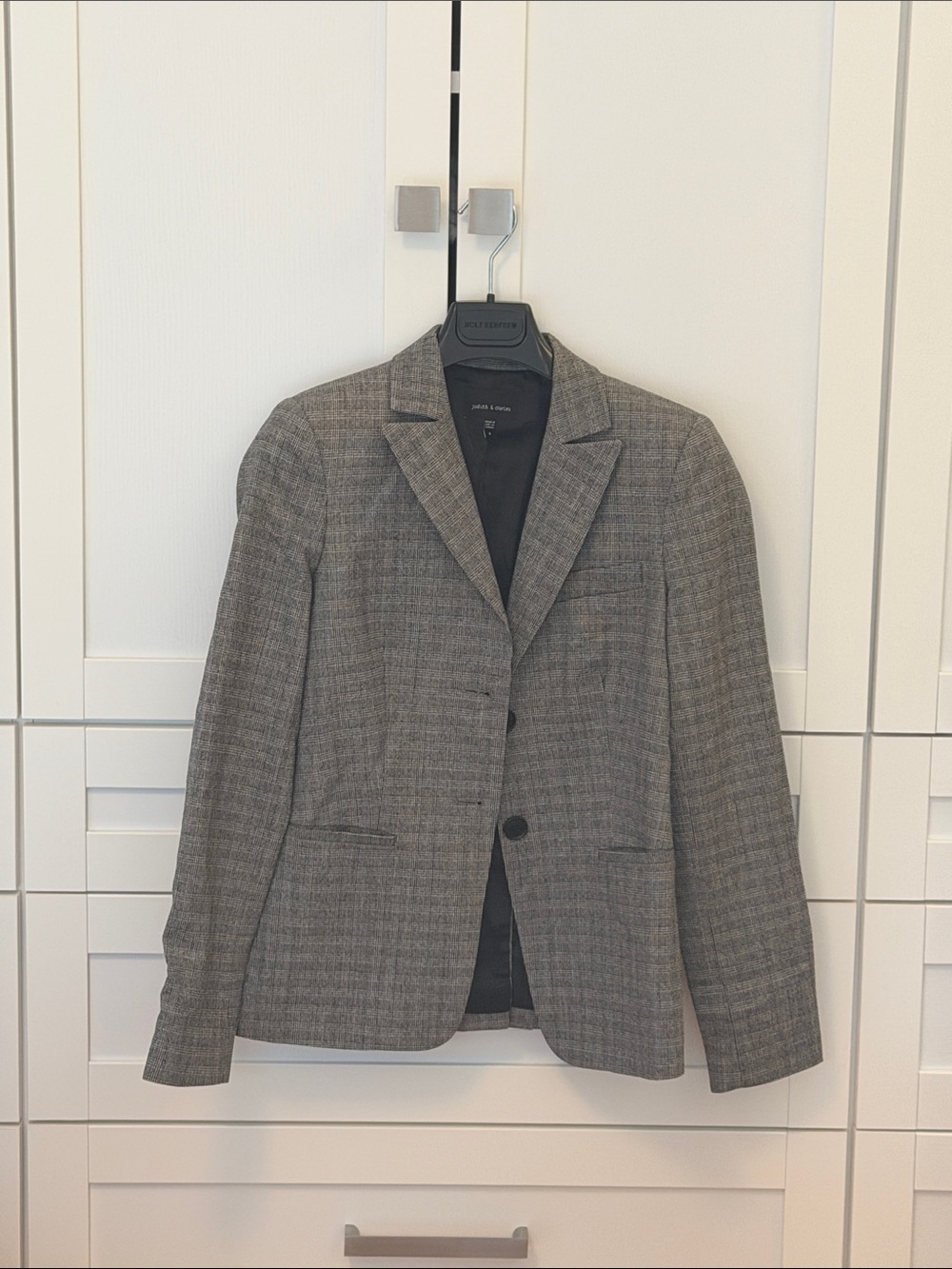 Judith Charles Charcoal Plaid Tailored Blazer
